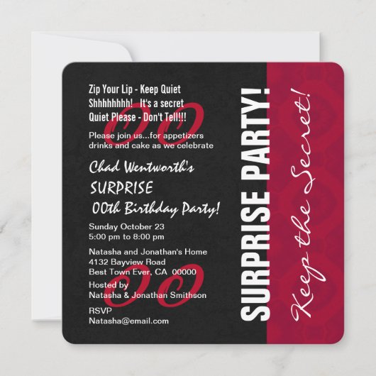 Matig elk jaar OPLEIDING Birthday V09 RED BLACK Kaart (Voorkant)