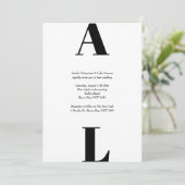 Matig en eenvoudig initiaal zwart-wit kaart (Staand voorkant)