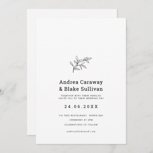 Matig en eenvoudig zwart-wit folium i kaart (Voorkant / Achterkant)