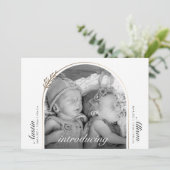Matig en elegant Gulden Arch Twins Birth Aankondiging (Staand voorkant)