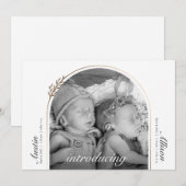 Matig en elegant Gulden Arch Twins Birth Aankondiging (Voorkant / Achterkant)
