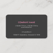 Matig en elegant roze monogram geborsteld aluminiu visitekaartje (Achterkant)