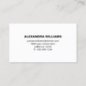 Matig en elegant zwart en wit visitekaartje (Achterkant)