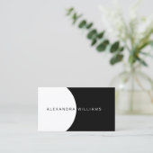 Matig en elegant zwart en wit visitekaartje (Staand voorkant)