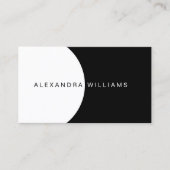 Matig en elegant zwart en wit visitekaartje (Voorkant)