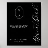 Matig en minimaal Guestbook script zwart Poster (Voorkant)