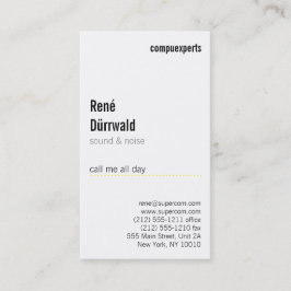 Matig en ongebruikelijk visitekaartje