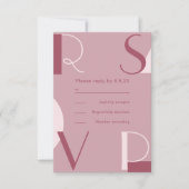 Matig en Trendy Bourgogne Monochromatische bruilof RSVP Kaartje (Voorkant)