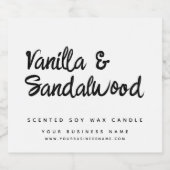 Matig etiket met witte zeugenkaars (Enkel label)