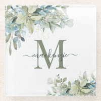 Matig Eucalyptus Botanische Floral Monogram