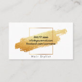 Matig Faux Gold Abstract penseel zwart Visitekaartje (Achterkant)