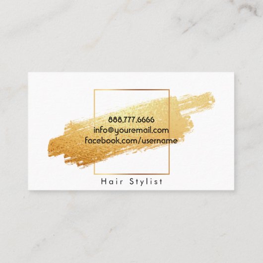 Matig Faux Gold Abstract penseel zwart Visitekaartje (Achterkant)