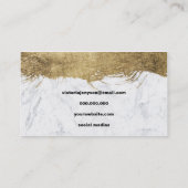 Matig faux goudfolie pushstrokes marmer Makeup Visitekaartje (Achterkant)