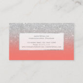 Matig faux zilverglitter coral ombre make-up visitekaartje (Achterkant)