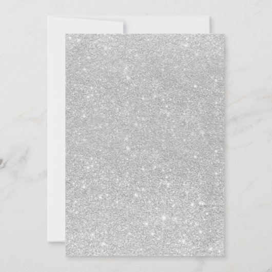 Matig faux zilverglitter elegant chic Sweet 16 Kaart (Achterkant)
