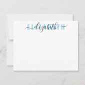 Matig Feminine Script Bold Typography Light Blue Notitiekaartje (Voorkant)