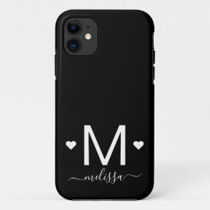 Matig feministisch monogram zwart wit Case-Mate iPhone case