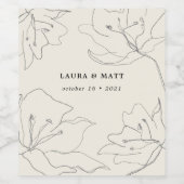 Matig fijn fijn fijn zand eierschil wijn etiket (Enkel label)