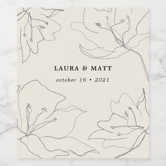 Matig fijn fijn fijn zand eierschil wijn etiket (Enkel label)