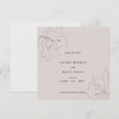 Matig fijn witje roze Floral Save The Date (Voorkant / Achterkant)