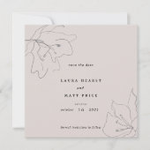 Matig fijn witje roze Floral Save The Date (Voorkant)