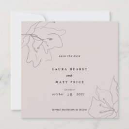 Matig fijn witje roze Floral Save The Date