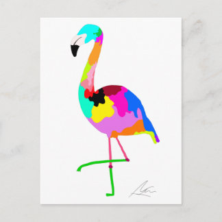 Matig Flamingo Colorful Paining Blank Briefkaart
