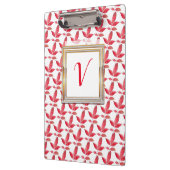 Matig Floral  Botanische Rode Chic Klembord (Links)