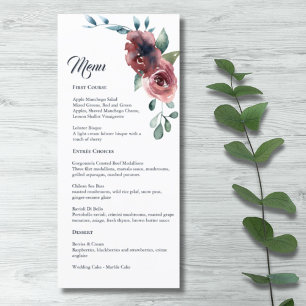 Matig Floral Burgundy Navy Peach Blush Menu