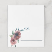 Matig Floral Burgundy Navy Peach Blush Plaatskaartje (Buitenkant ongevouwen)