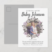 Matig Floral Fotozwangerschap Aankondiging (Voorkant / Achterkant)