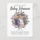 Matig Floral Fotozwangerschap Aankondiging (Voorkant)