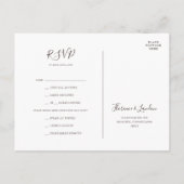 Matig Floral Marble Menu Choice RSVP Briefkaart (Achterkant)