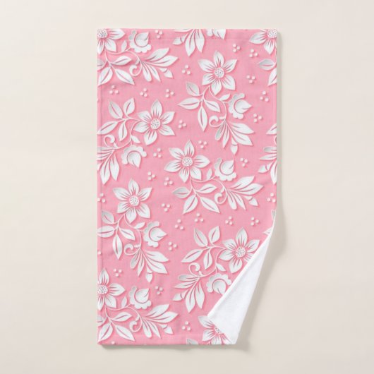Matig Floral roze wit glas Bad Handdoek (Handdoek)