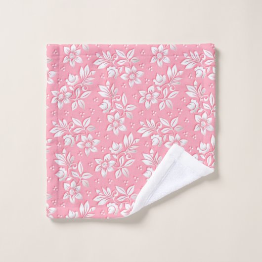 Matig Floral roze wit glas Bad Handdoek (Wasdoekje)