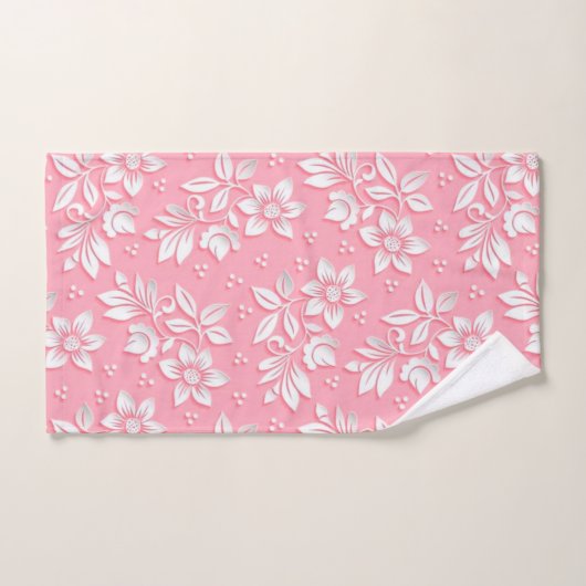 Matig Floral roze wit glas Bad Handdoek (Handdoek)