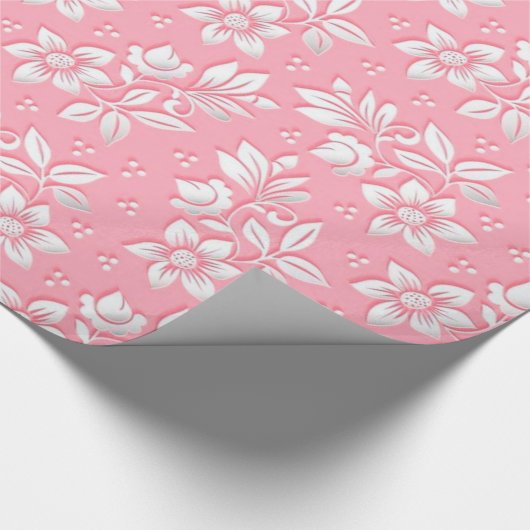 Matig Floral roze wit glas Cadeaupapier (Hoek)