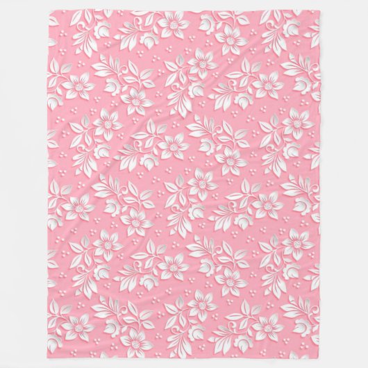 Matig Floral roze wit glas Fleece Deken (Voorkant)