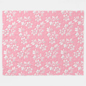 Matig Floral roze wit glas Fleece Deken (Voorkant (Horizontaal))