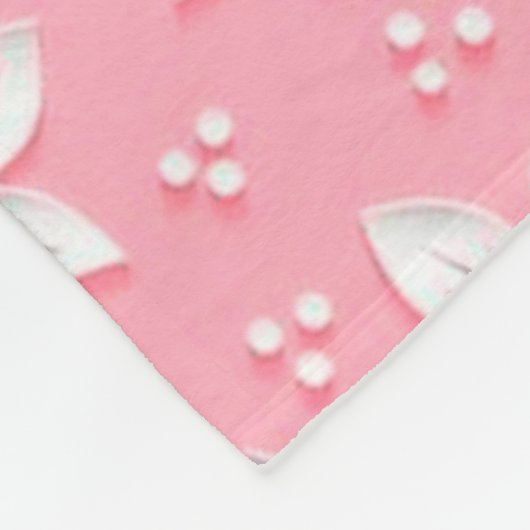 Matig Floral roze wit glas Fleece Deken (Hoek)