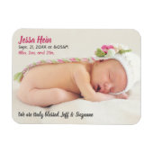 Matig Foto Baby Girl Name Birth Stats Magnet Magneet (Horizontaal)