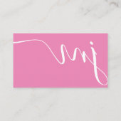 Matig foto-kromme Girly Pink-script monogram Visitekaartje (Achterkant)