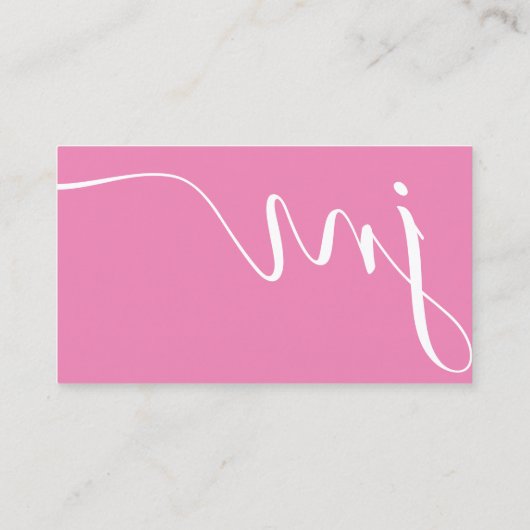 Matig foto-kromme Girly Pink-script monogram Visitekaartje (Achterkant)