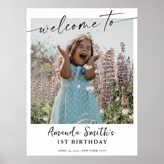 Matig foto-verjaardagsfeest poster (Voorkant)