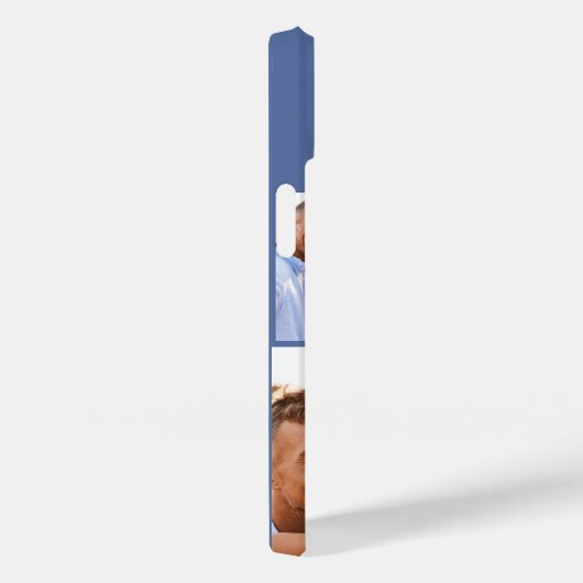 Matig fotocollage blauw initiaal monogram Case-Mate iPhone case (Achterkant / Rechts)