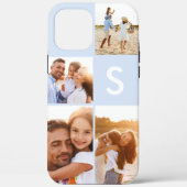 Matig fotocollage monogram zwart initiaal Case-Mate iPhone case (Achterkant)