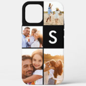 Matig fotocollage monogram zwart initiaal Case-Mate iPhone case (Achterkant)