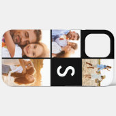 Matig fotocollage monogram zwart initiaal Case-Mate iPhone case (Achterkant (horizontaal))