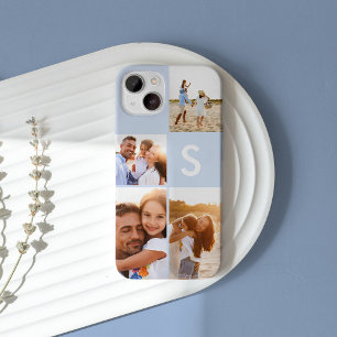 Matig fotocollage monogram zwart initiaal Case-Mate iPhone case
