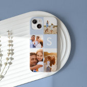 Matig fotocollage monogram zwart initiaal Case-Mate iPhone case